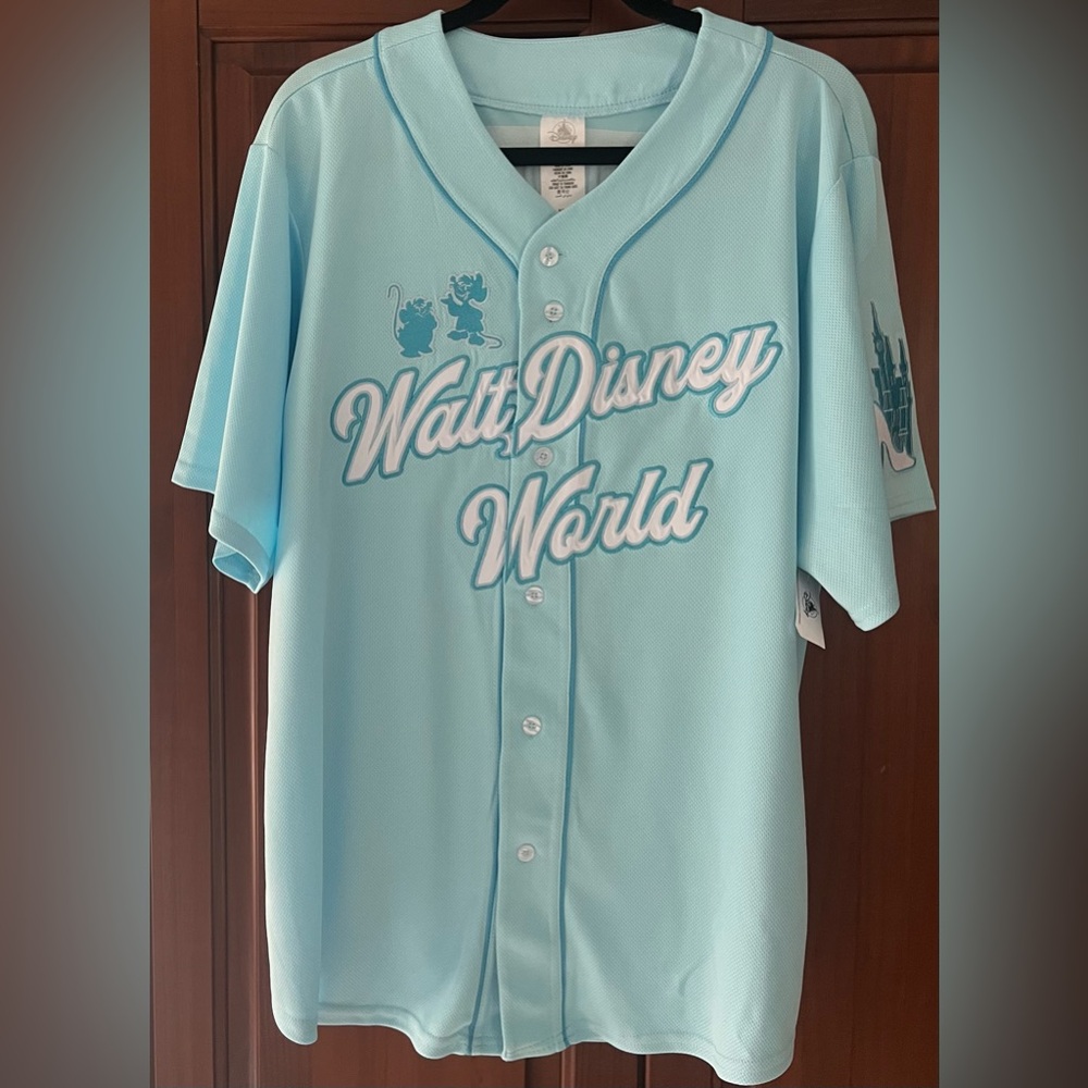 NWT 2025 Cinderella Jaq Gus Gus Baseball Jersey Walt Disney World Adult